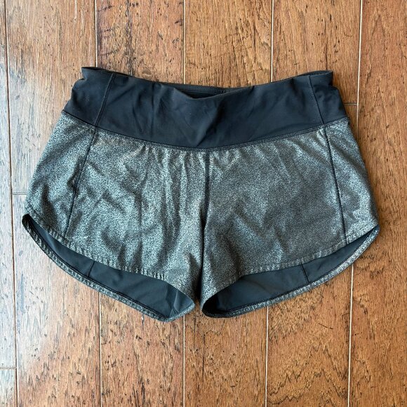 Lululemon Shorts. Size 6 Tall. Black/Metallic. - Picture 1 of 7